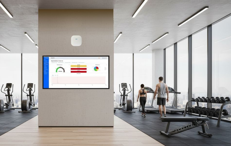 Pantalla de datos IAQ en Gimnasio